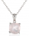 Sterling Silver 8mm Cushion Gemstone Solitaire Pendant