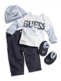 GUESS Kids Boys Newborn GUESS Kids Boys Long-Sleeve Tee, Pants, Ca, WHITE (6/9M)