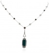 Badgley Mischka Fine Jewelry Champagne Diamonds Green Agate and Smokey Quartz Necklace