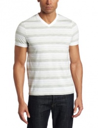 Perry Ellis Men's Short Sleeve Stripe V-Neck Tee