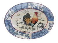 Certified International Lille Rooster Oval Platter, 16-Inch by 12-Inch