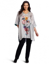 Johnny Was Women's Plus-Size Floral Fun Tunic Blouse