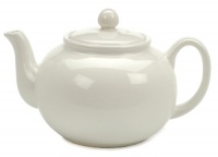 RSVP Stoneware Teapot, White