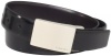 Calvin Klein Men's Feather Edge Leather Belt With Plaque Buckle