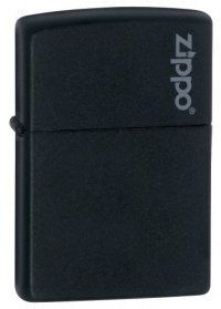 Zippo Logo Black Matte Pocket Lighter