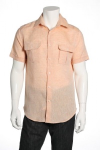 Perry Ellis Solid Orange Button Down Shirt