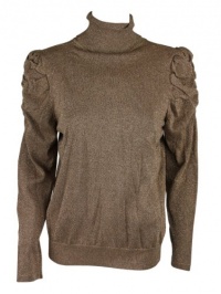 August Silk Turtleneck Metallic Shirt