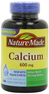 Nature Made Calcium 600mg with Vitamin D 100 Softgels (Pack of 3)