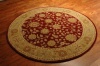 Safavieh Heritage Collection HG813A Handmade Red and Gold Hand-Spun Wool Round Area Rug, 3-Feet 6-Inch