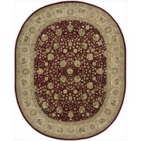 Nourison 2000 2107 Oval Rug, Burgundy, 7.6-Feet by 9.6-Feet