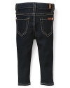 Versatile dark wash jeans in a skinny silhouette for standout baby style.