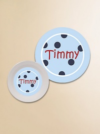 Mealtime will never be the same once your little ones have a personalized plate and bowl to sit down to...they'll be eager to sit down at their very own spot every time! And no worries about when the plate or bowl is dropped, since they're designed to withstand breakage.