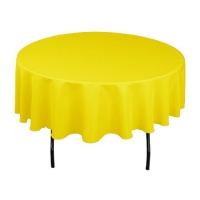 90 in. Round Polyester Tablecloth Lemon