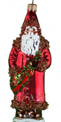 Vaillancourt Glitzy Red Santa Ornament