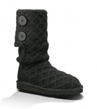 UGG Australia Kids Lattice Cardy Boot Black Size 6