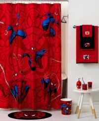 If there's trouble looming, Spiderman's always there to save the day! Your kids will have extra fun in the bathroom and feel like real life superheros with this Spiderman Sense shower curtain from Marvel, featuring Spiderman designs in classic red and blue colors.