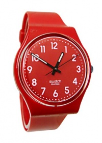 Swatch Women's GR154 Quartz Red Dial Plastic Watch