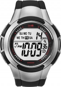 Timex Men's T5K237 1440 Sports Digital Full-Size Black/Silver-Tone Resin Strap Watch