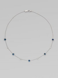 From the Silver Rain Collection. A simply chic style with rich London blue topaz and dazzling diamonds on a delicate sterling silver link chain. London blue topazDiamonds, .2 tcwSterling silverLength, about 18Lobster clasp closureImported 