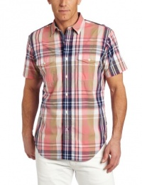 Nautica Men's Short Sleeve Large Scale Plaid Shirt