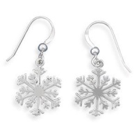 Sterling Silver Small Snowflake Earrings