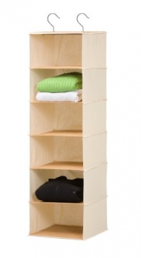 Honey-Can-Do SFT-01003 Hanging Closet Organizer, Bamboo/Canvas, 6-Shelf