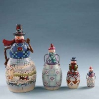 Jim Shore Heartwood Creek Nesting Boxes, Snowmen, Set of 4, 7-1/4-Inch