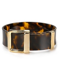 Tap into '70's-inspired elegance with this Lauren Ralph Lauren bracelet, crafted of tortoiseshell and accented by a bold, gold-plated buckle.