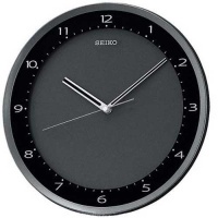 Seiko Wall Clock Quiet Sweep Second Hand Clock Black Metallic Case