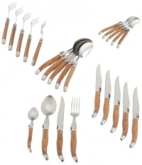 LeBrun French Laguiole Cutlery, Set of 24, Natural