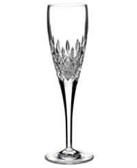 Waterford crystal is made even more radiant with the complex cuts of Monique Lhuillier's Arianne stemware. A sleek silhouette is rooted in a simply luminous and substantial base for a flute that's beautifully balanced.