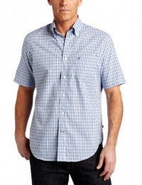 Nautica Men's Window Plaid Shirt, French Blue, Medium