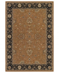 Evoking classing Persian patternwork in an ebony, gold and cream ground, the Tamena area rug from Couristan offers intricate beauty for your floors. Woven of heat-set Courton™ polypropylene, a synthetic fiber that's meticulously crafted for durability.