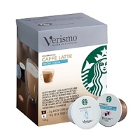 Designed for use with the Verismo™ coffee system, these Starbucks single-cup pods are packed with decaf coffee and fresh whole milk to make perfect decaf 2% cafe lattes.