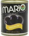 Mario Pitted Black Olives, Medium, 3.25-Ounce Cans, (Pack of 12)