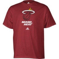 Miami Heat Deep Red Primary Logos T-shirt