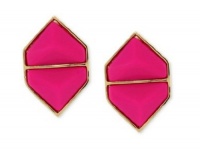 Vince Camuto Jewelry Hidden Gems Hot Pink Geometric Clip on Earrings