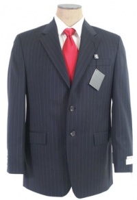 Ralph Lauren Mens Navy Blue Pinstripe Wool Sport Coat Jacket