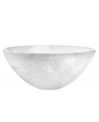 Speckled with frosty white, the Tellus crystal bowl makes a striking centerpiece for the dining room or coffee table. Its minimalist shape is perfect for holding hard candies or potpourri but looks simply stunning all on its own.