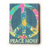 Peace Now 14x20 Artistic Planked Wood Sign by Lisa Weedn