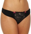 Betsey Johnson Women's Heart Lace And Mesh Thong Panty