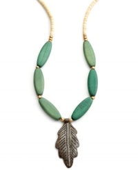 Fresh look, fresh hope. Strung with wooden beads and a hand-cut and etched leaf pendant, this Heart of Haiti necklace is crafted by a co-op that supports women's employment in local communities.