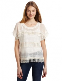 French Connection Women's Texas Tassel Top, White, 4