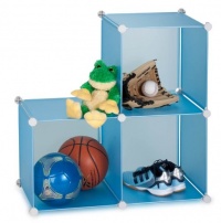 Honey-Can-Do SFT-01466 3-Cube 14-Inch Storage Unit, Sturdy Storage Solution, Blue