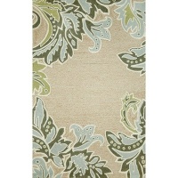 Ravella Ornametal Leaf Boder Aqua Indoor / Outdoor Rug Rug Size: 3'6 x 5'6