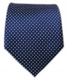 100% Silk Woven Navy Pindot Tie