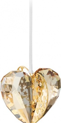 Swarovski Crystal Golden Shadow Christmas Ornament Heart