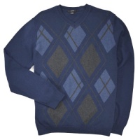 Alfani Men's Argyle V-neck Cotton Sweater