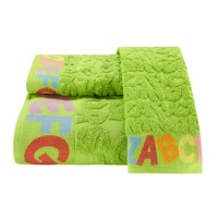 Kassatex Bambini ABC Towel Set, Apple Green