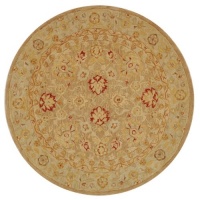 Safavieh  AN522B Anatolia Collection Handmade Tan and Ivory Hand-Spun Wool Round Area Rug, 4-Feet